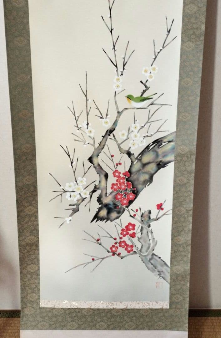 梅に鶯 掛け軸