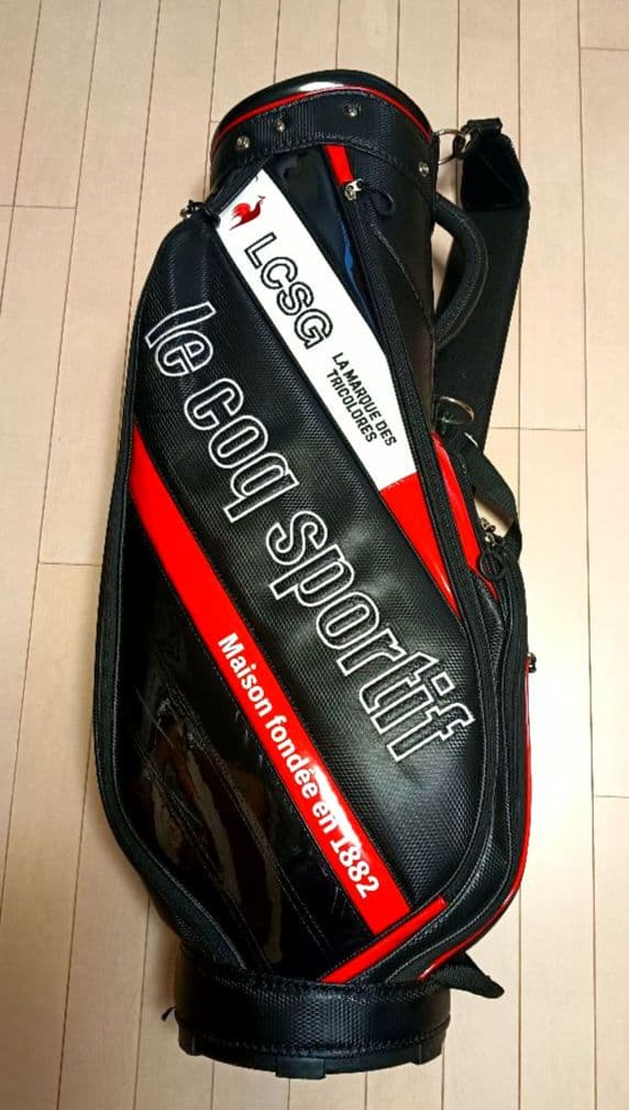 le coq sportif キャディバッグ ゴルフバッグ　ブラック/レッド