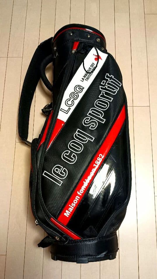 le coq sportif キャディバッグ ゴルフバッグ　ブラック/レッド