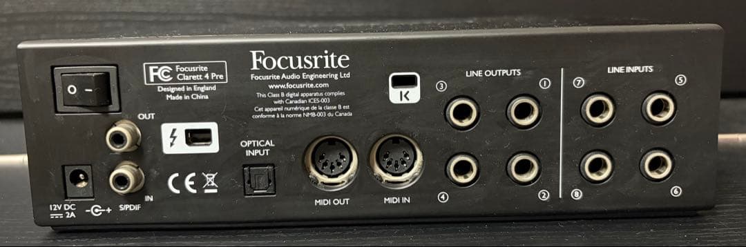Focusrite Clarett 4Pre オーディオインターフェイス