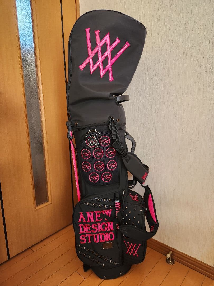 アニューゴルフ　キャディバッグ ブラック・ピンク
