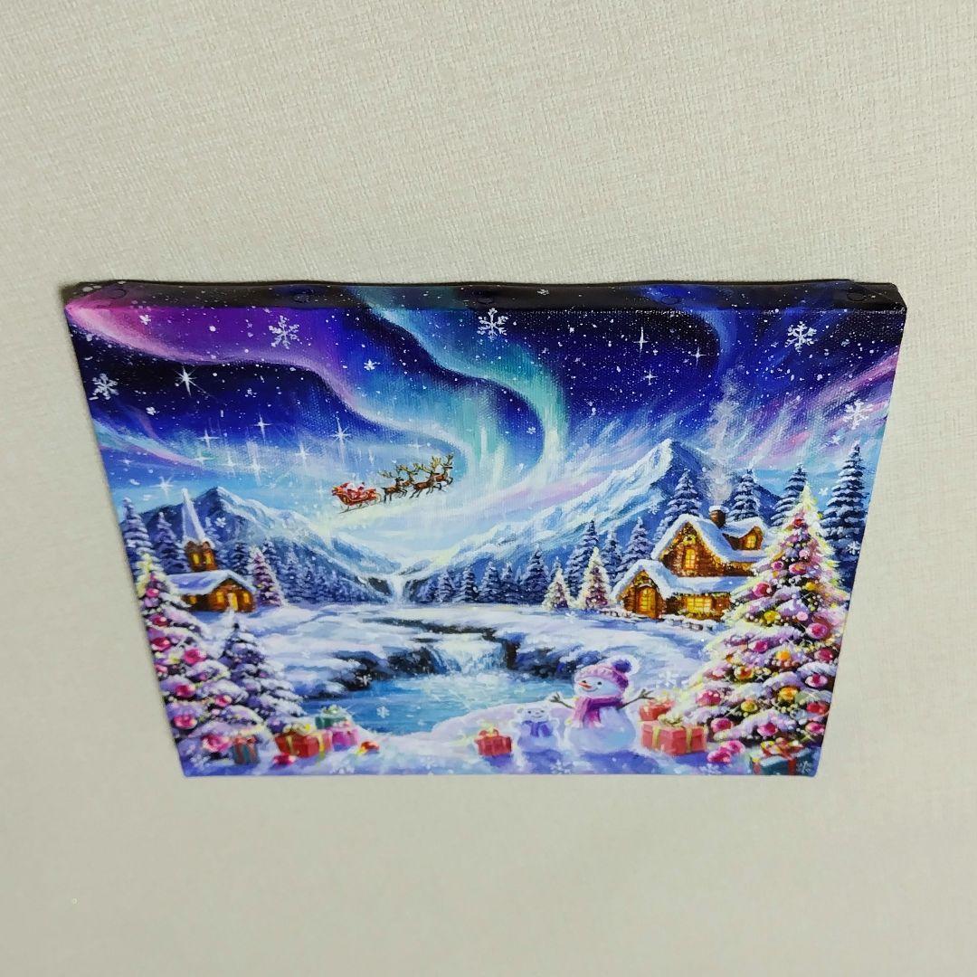 琥*ん様 【オーロラが輝く日】アクリル画 F3 風景画 絵画