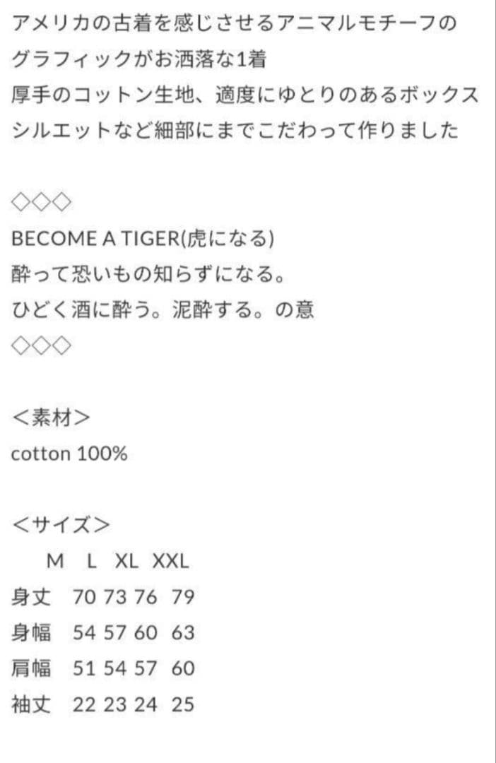 NONBEE 虎Ｔシャツ 完売品 岡田将生