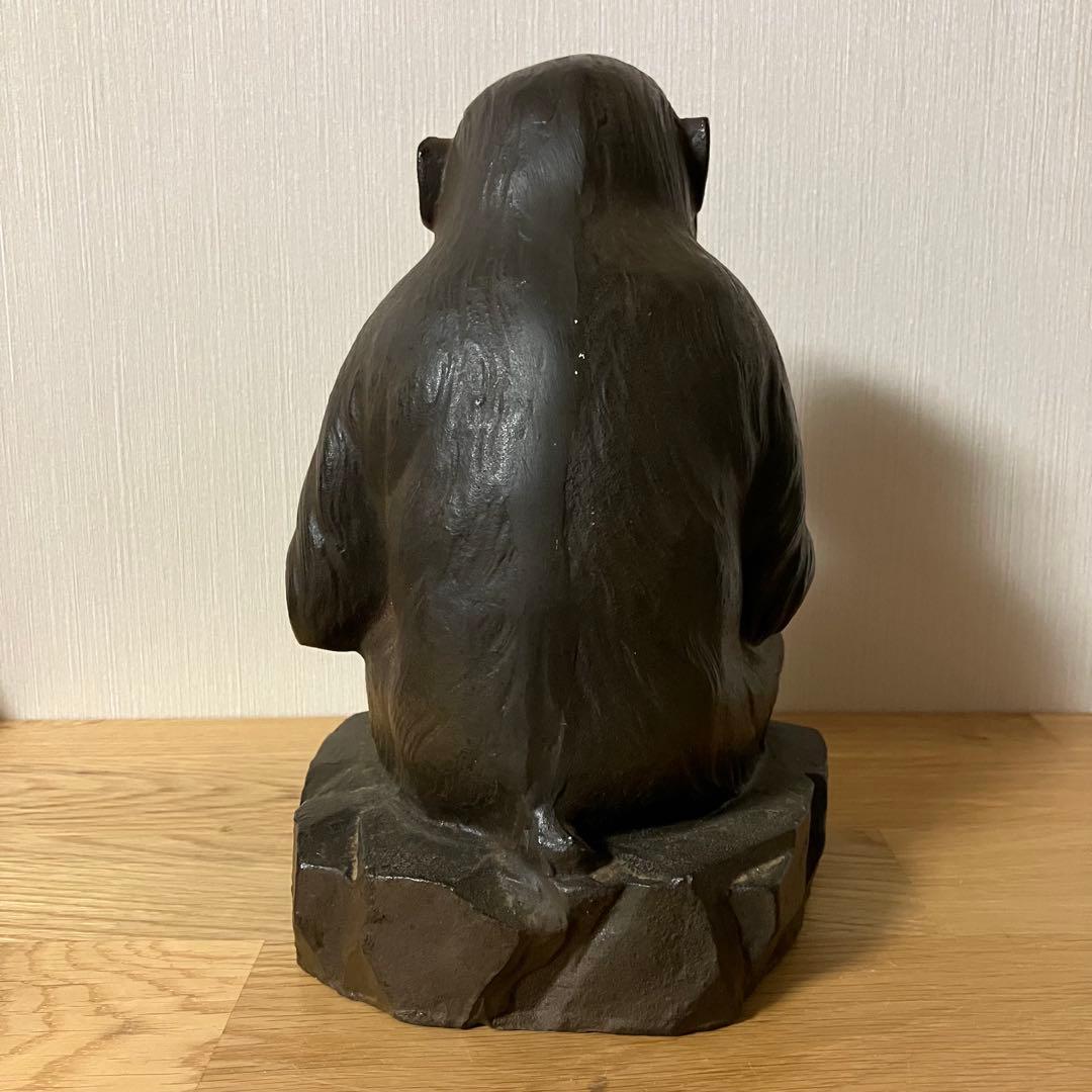 ※交渉中　高岡銅器　日展作家　環水造　猿　置物　オブジェ　➕　備前焼　銘々皿5枚