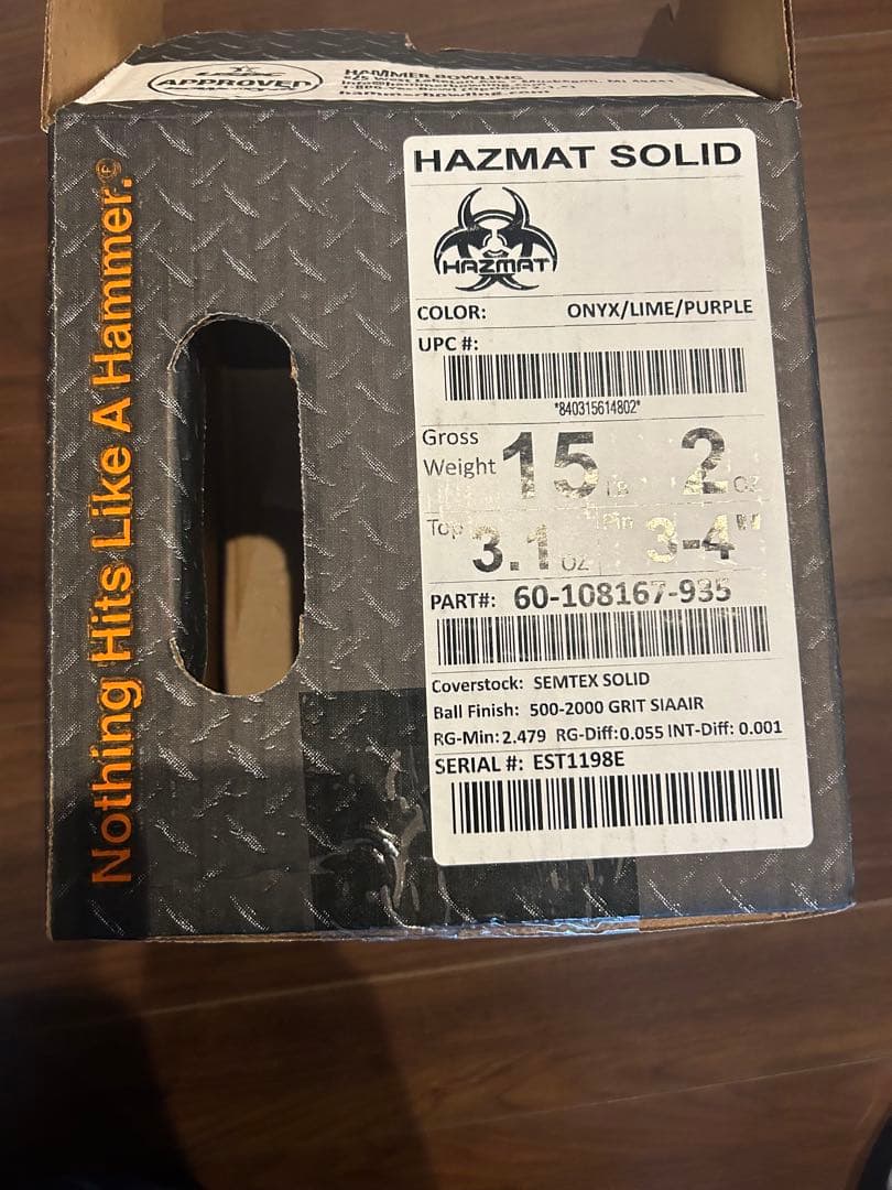 ハズマット　ソリッド　ボウリングボール 15.2ポンド