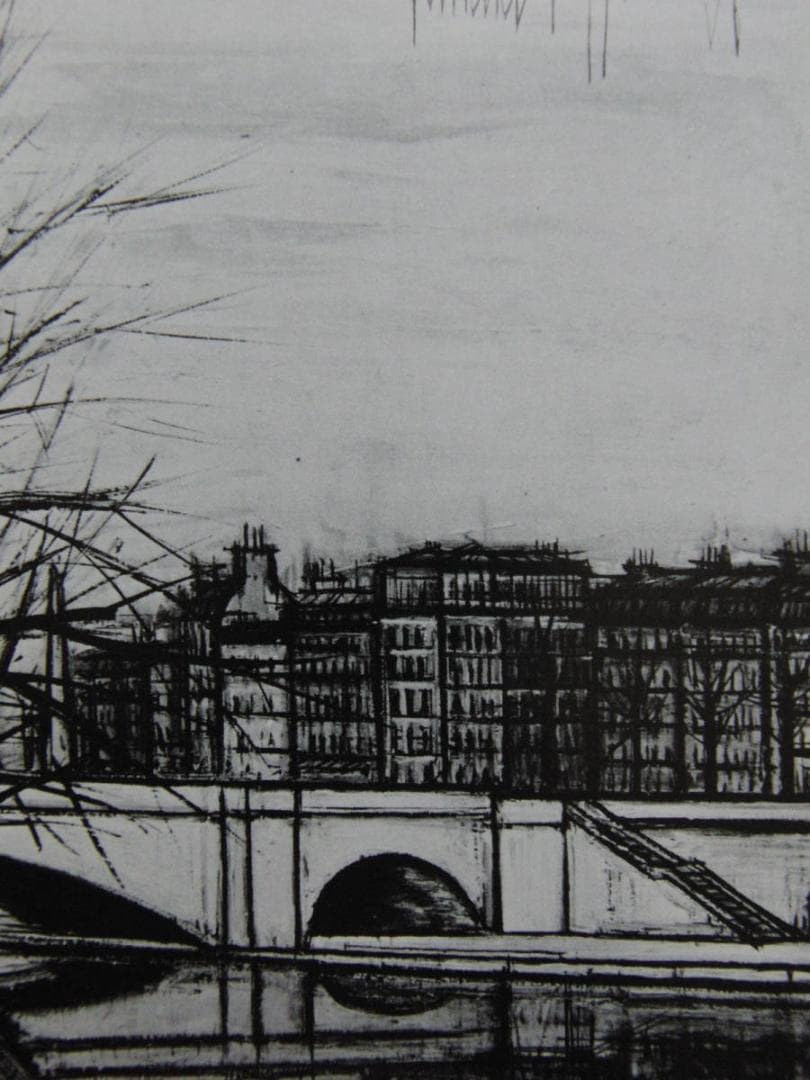 ベルナール・ビュッフェ,希少画集の額装画,オーダーマット付・日本製新品額入り