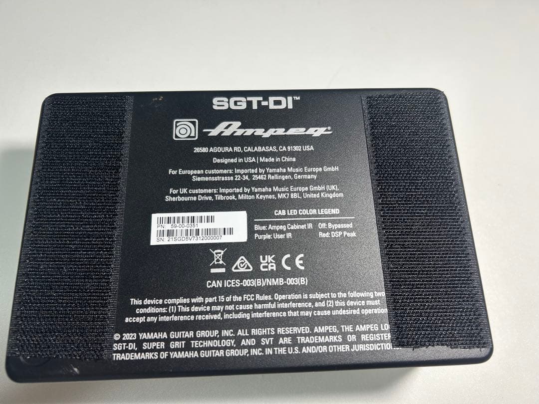 Ampeg SGT-DI プリアンプ・DIボックス
