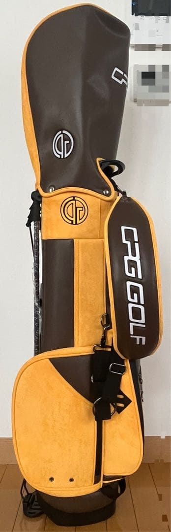 【即決交渉可能】新品未使用CPG GOLFキャディバッグ ブラウン/イエロー