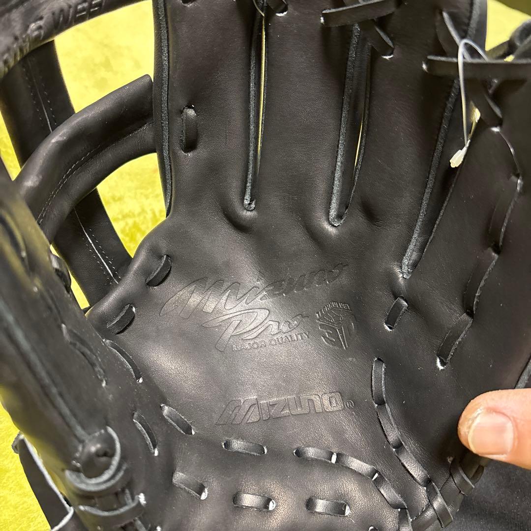 Mizuno Pro 軟式 野球グローブ 黒 レザー【三塁仕様】ミズノ ビックM