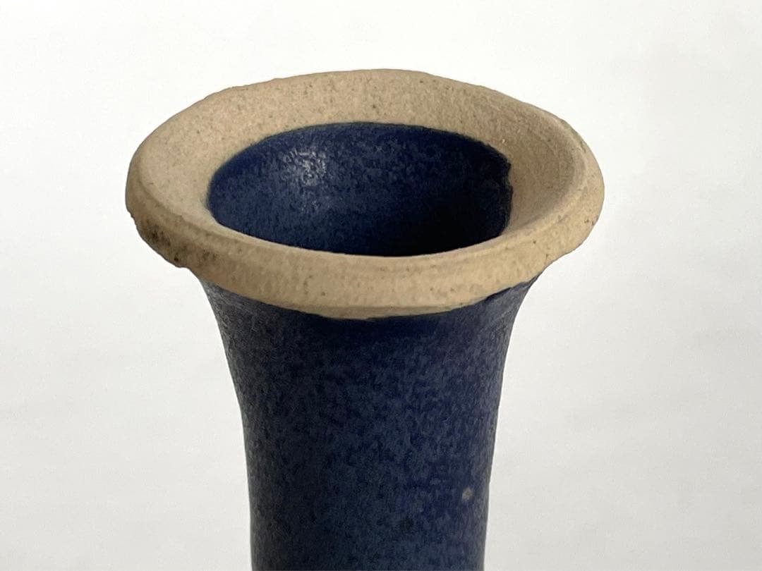 陶芸家　荒木高子　内田鋼一　合作　瑠璃釉白金彩　高杯　酒器　共箱