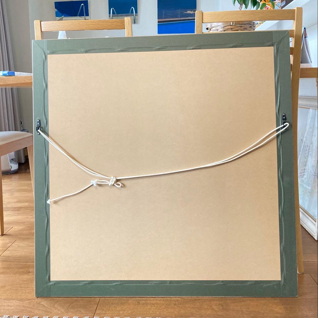 油絵　抽象画　Jiri Votruba作　油彩画　ブルー　青　額入り