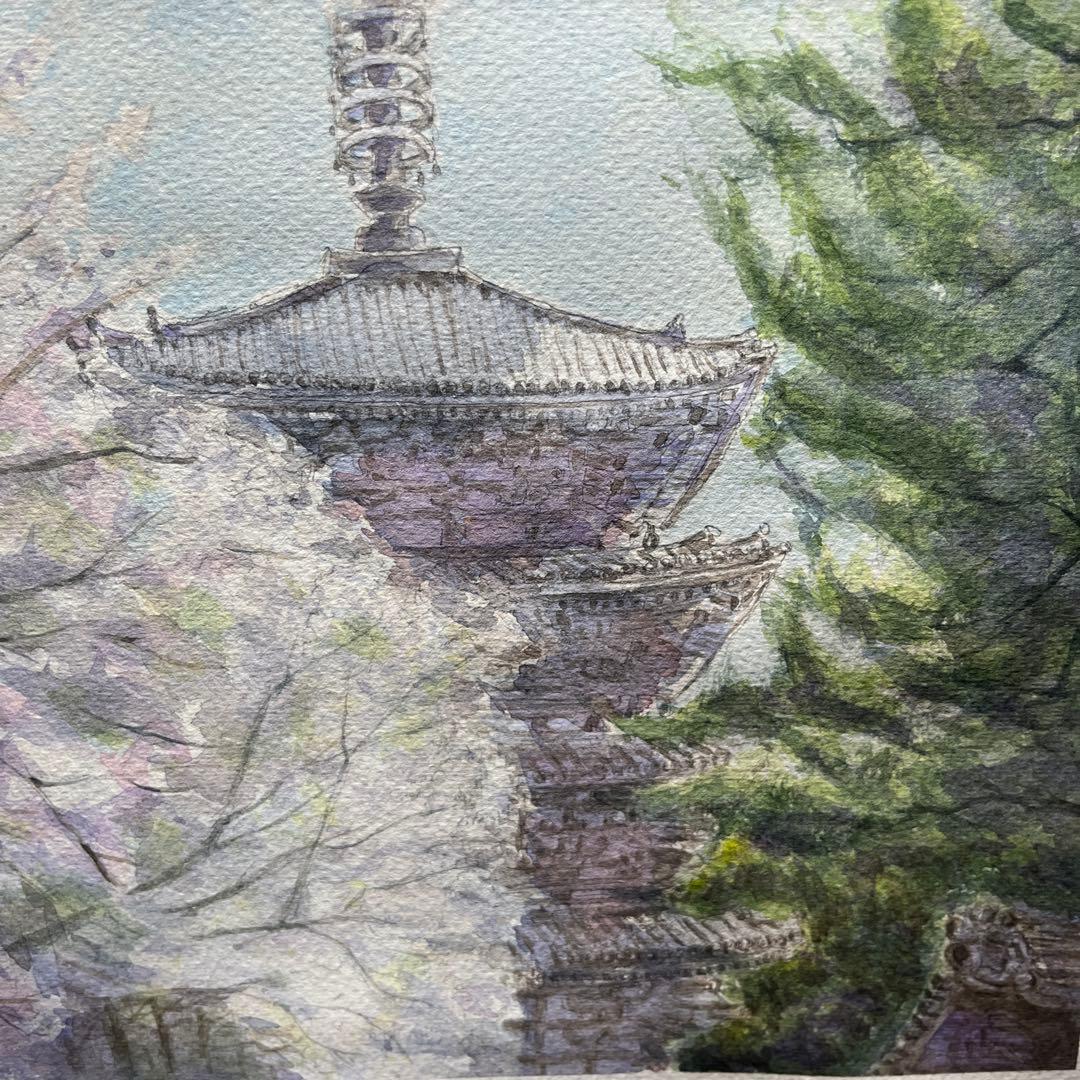 動画投稿中　F4 醍醐寺　手描き水彩画　直筆原画　京都世界遺産