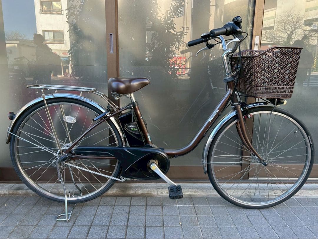 中古電動自転車 パナソニック ビビTX 26インチ　ブラウン 横浜№3354