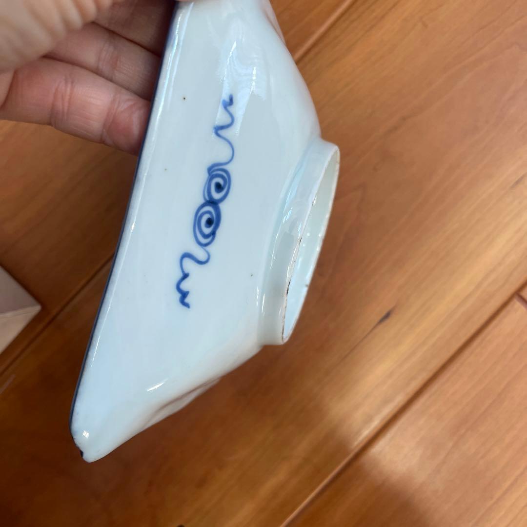 Antique IMari 伊万里焼　染付角皿