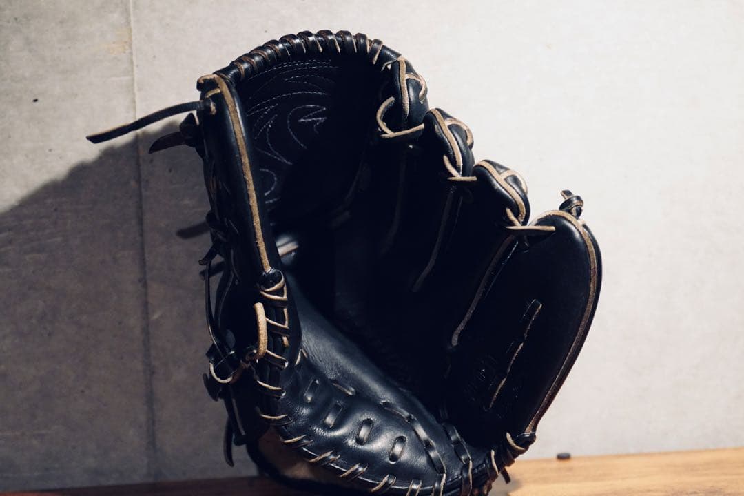 の*り様 ミズノプロ Mizuno Pro 硬式 投手用 グラブ ブラック　波賀