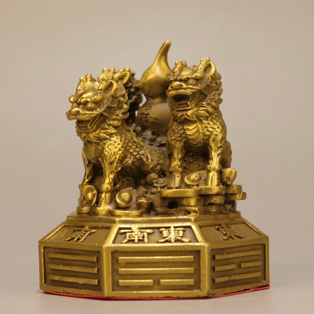 銅器 八卦麒麟振り子陣 運財麒麟 陣福禄麒麟 風水 家住宅 工芸品置物