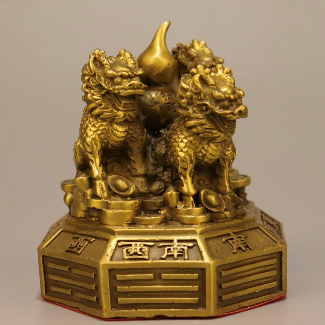 銅器 八卦麒麟振り子陣 運財麒麟 陣福禄麒麟 風水 家住宅 工芸品置物