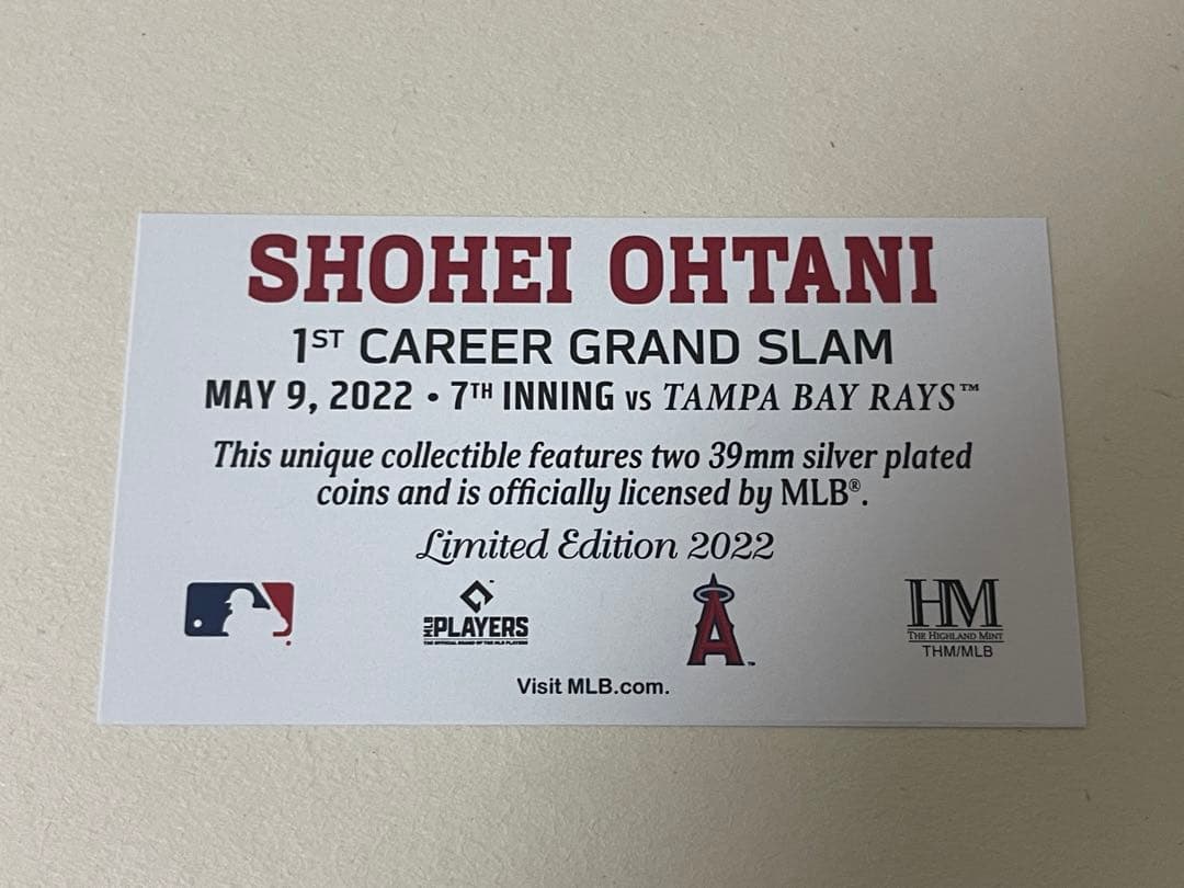 大谷翔平　グランドスラム　壁掛け額縁非売品　公式　39号本塁打