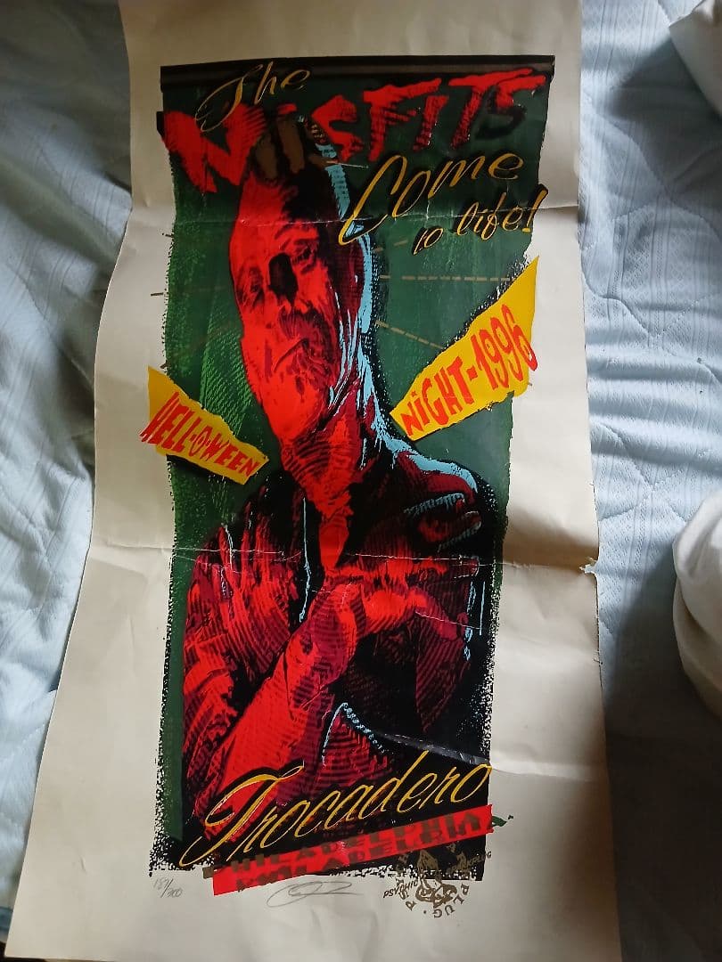 状態悪いですTAZ Misfits 1996 限定ポスター サイン入り