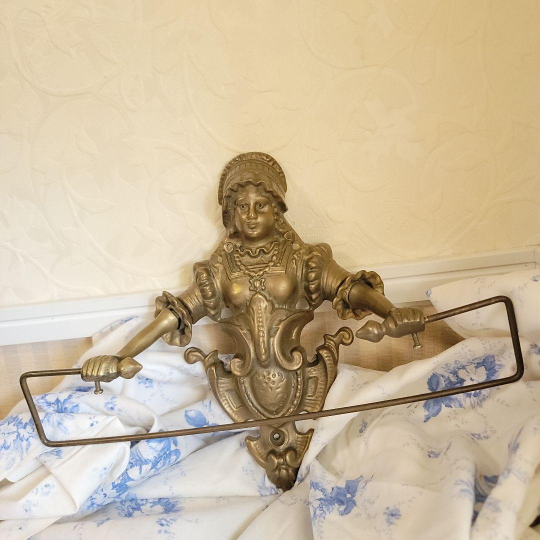 西洋アンティーク　真鍮製タオルハンガー　フランスアンティーク