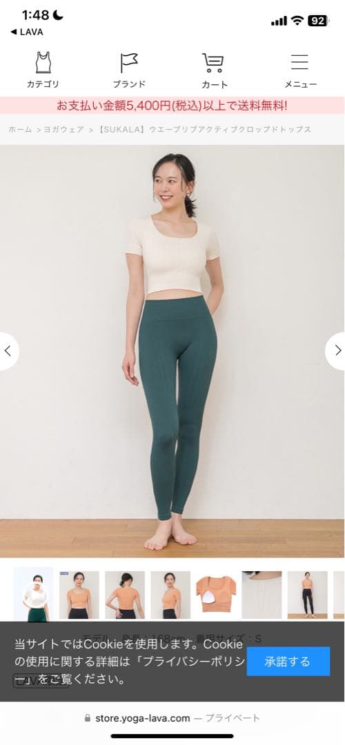 LAVA スカーラ　ウェーブリブアクティブクロップド　トップス