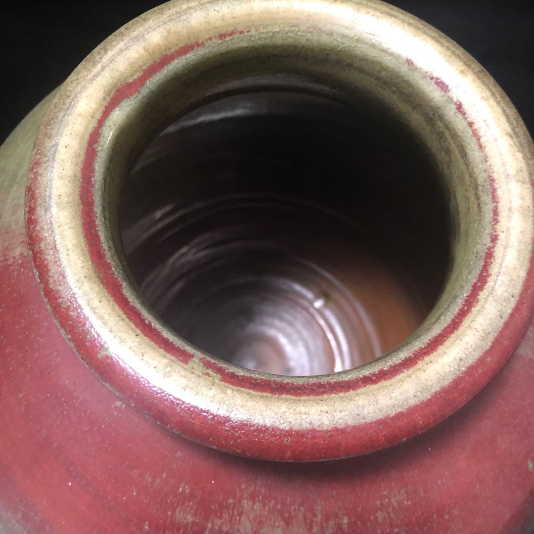 究極の古美術◾️蔵から美しく赤く色付いた梅の様なステキな壺、壷、花瓶が出てきました