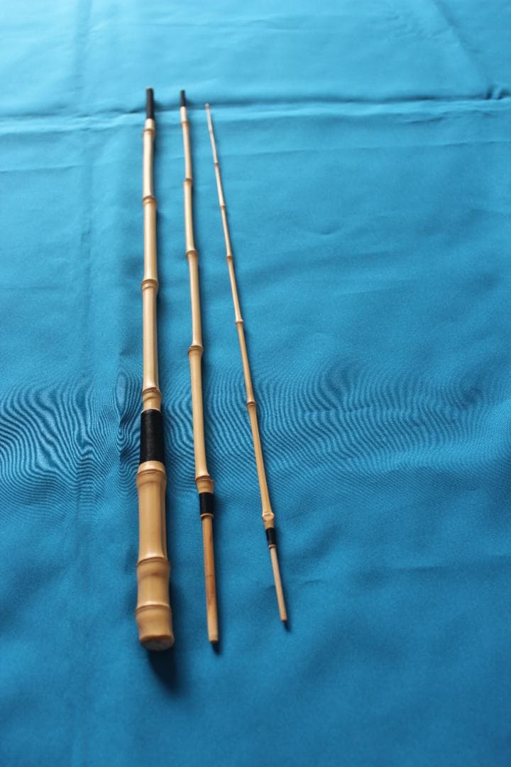 ＲNO82　和竿　3本繋ぎ布袋竹　タナゴ　小魚用竿　半製品　後は色塗りだけで完成