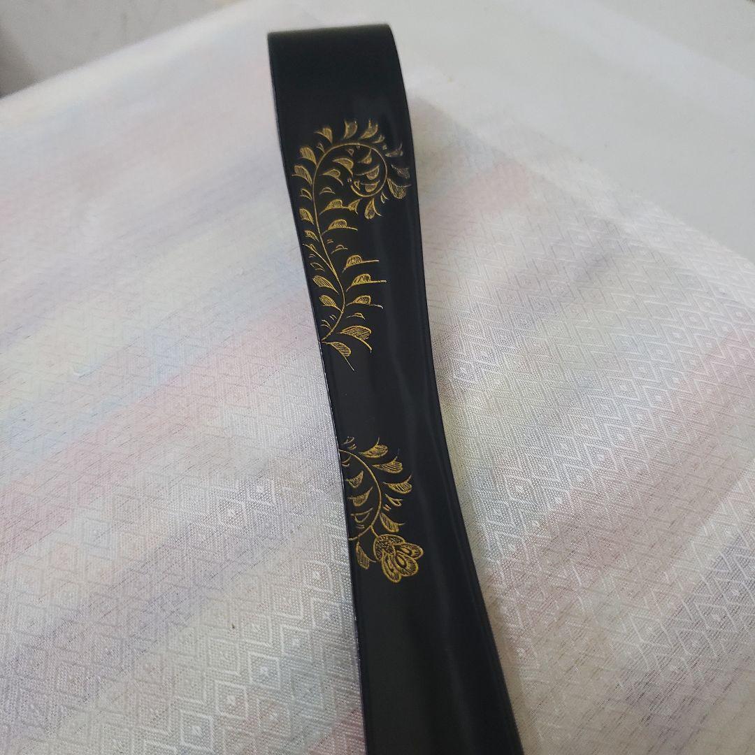 Ｂフライデー　蔵出し特価　漆器 沈金　笏　花柄装飾品