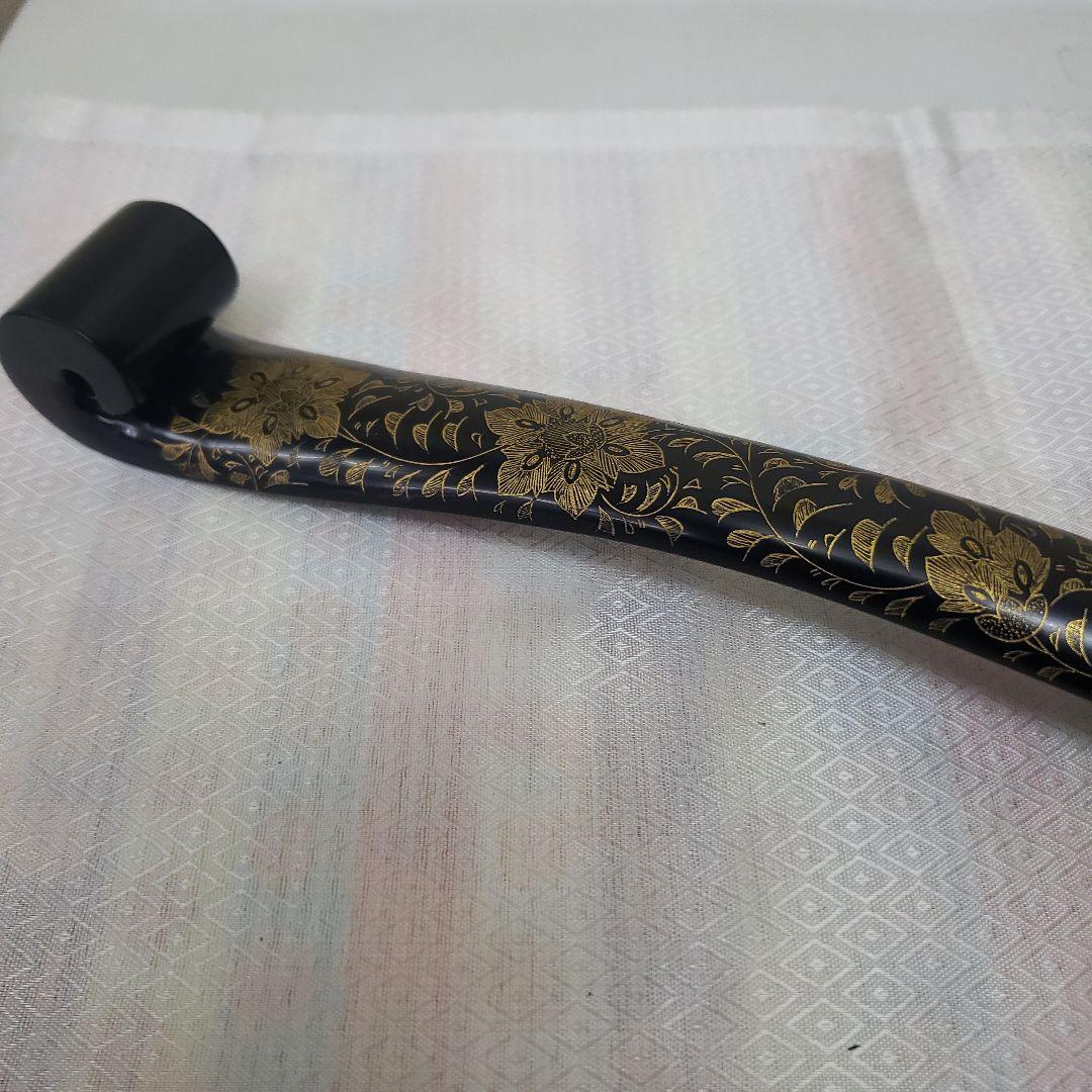 Ｂフライデー　蔵出し特価　漆器 沈金　笏　花柄装飾品