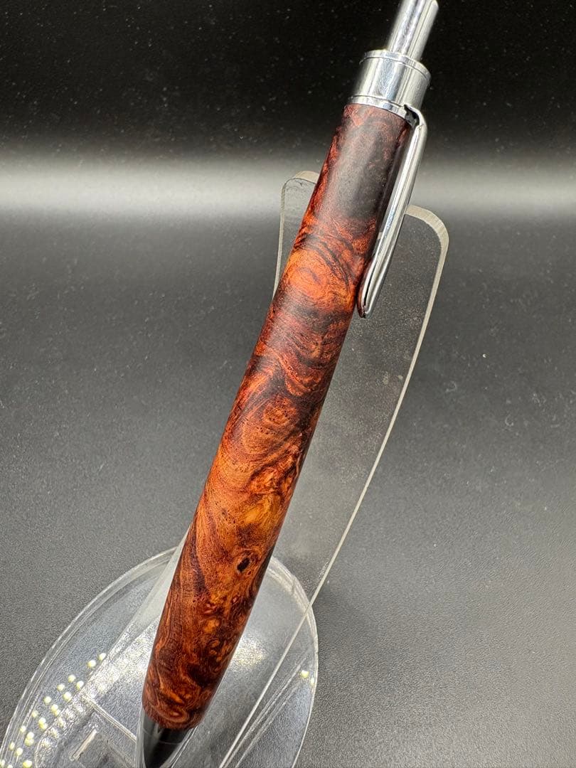 514極上　ホンジュラスローズウッド　瘤杢　木軸シャーペン　ボールペン