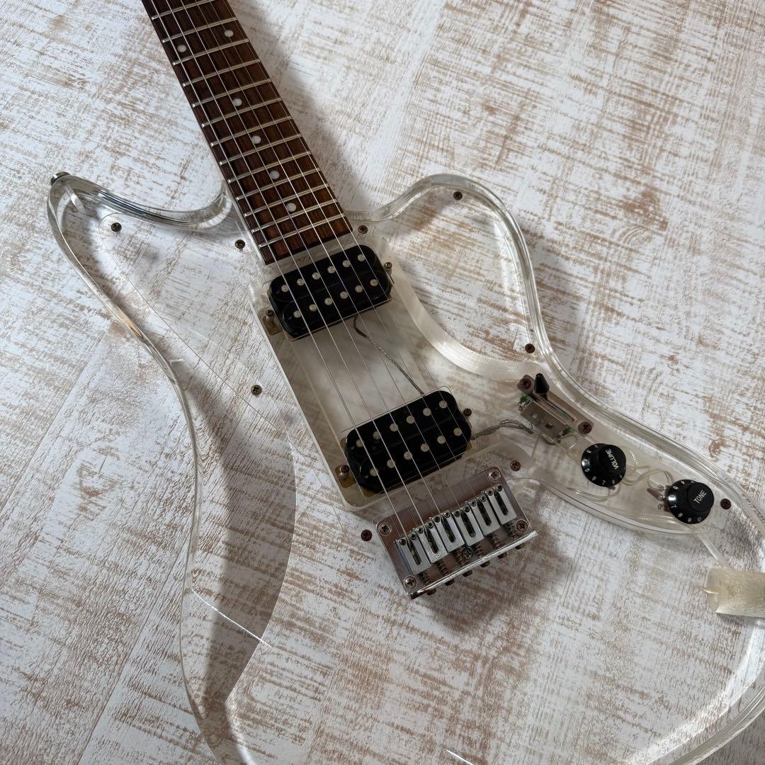 Barclay クリスタルギター　透明　レア　スケルトン　ケース付き