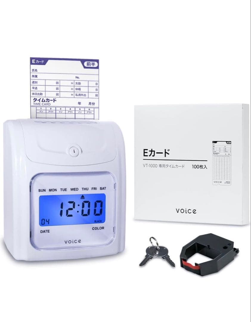 VOICE(ヴォイス) タイムレコーダーVT-1000タイムカード199枚付き