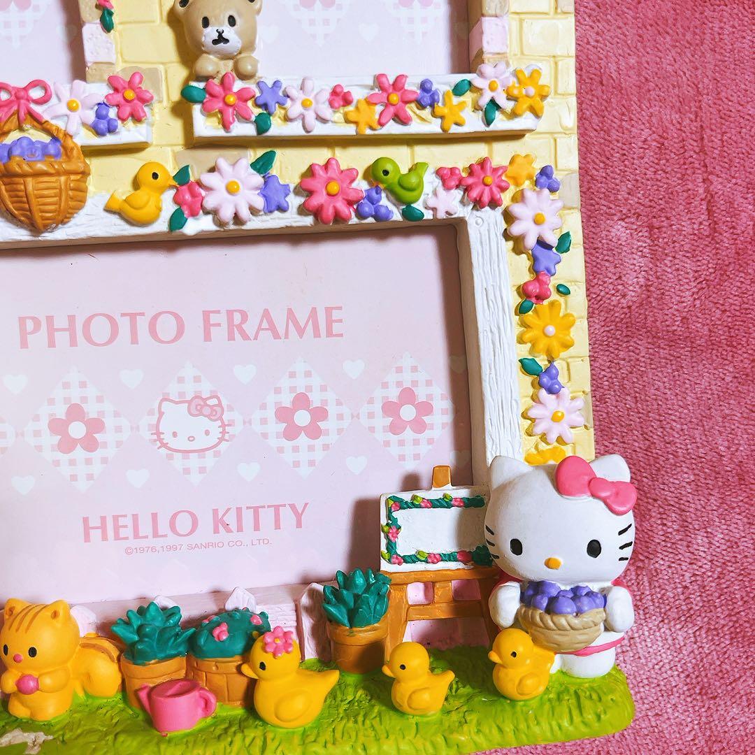 希少レア　ハローキティ　ミミィ　動物　ガーデン　フォトフレーム　レトロ　サンリオ