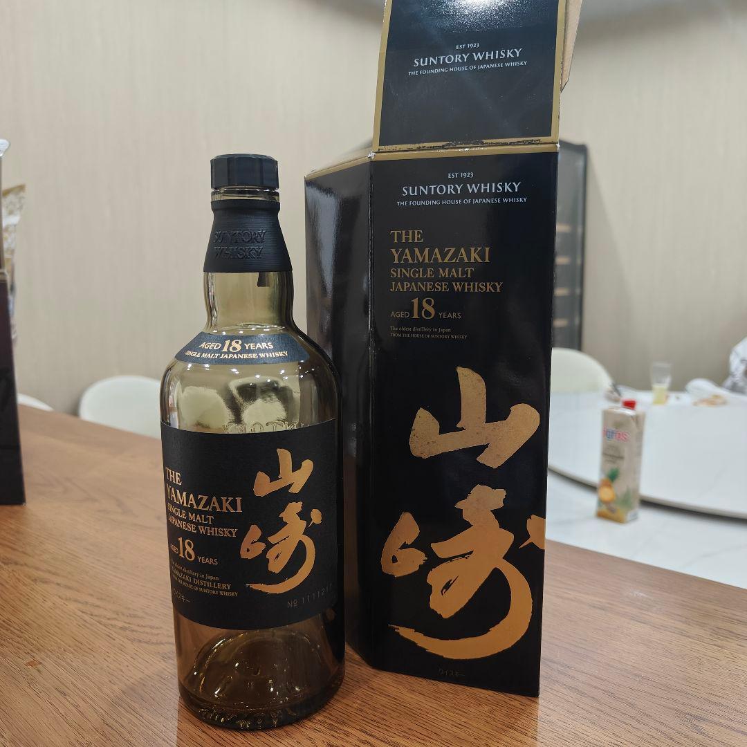 山崎 18年 シングルモルトウイスキー 700ml 空ボトル箱付き 6個セット