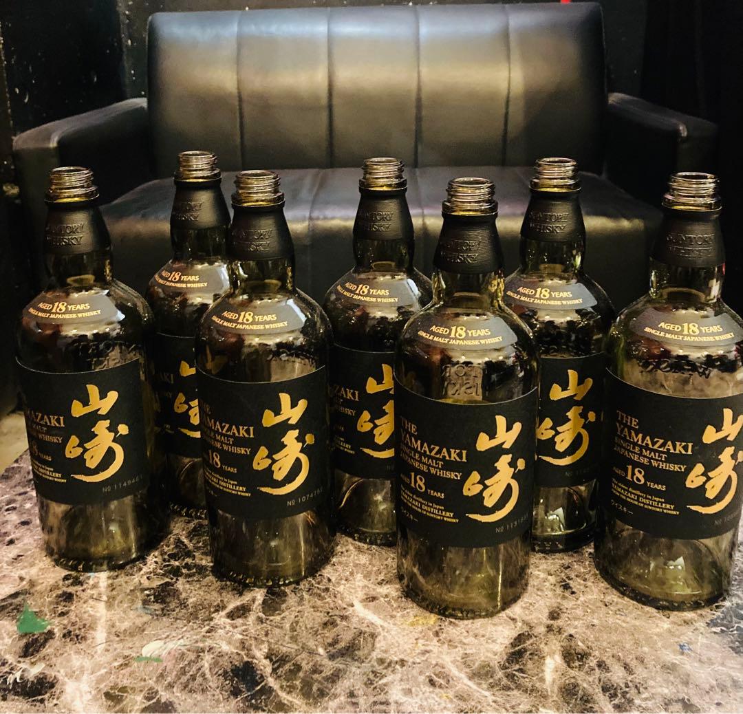 山崎 18年 シングルモルトウイスキー空瓶7本