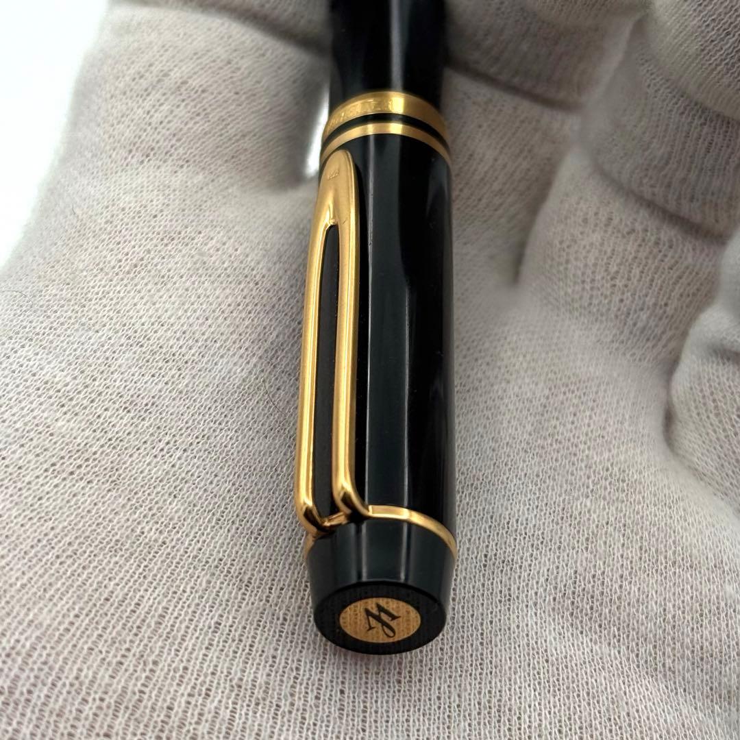 Waterman Ideal 万年筆 黒　ペン先18金　ブックカバー付き
