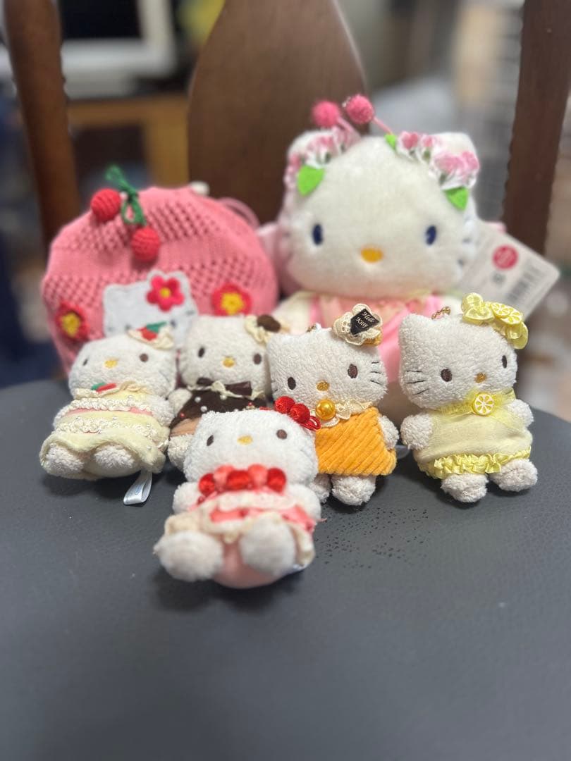 ハローキティ　フェアリー　ぬいぐるみ キーホルダーマスコット5個セット 巾着も♪