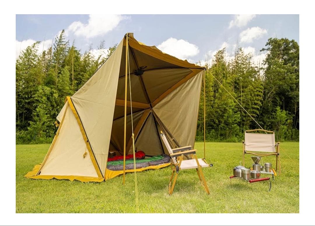 i campラクバイン 簡単設営テント２~３人用専用グランドシートポール付