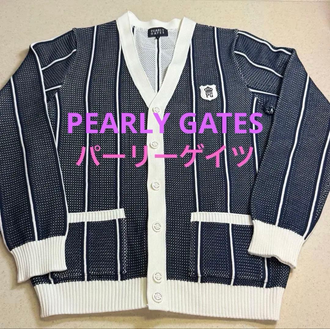 パーリーゲイツ カーディガン ゴルフ ホワイト＆ネイビー 未使用品 Mサイズ 4
