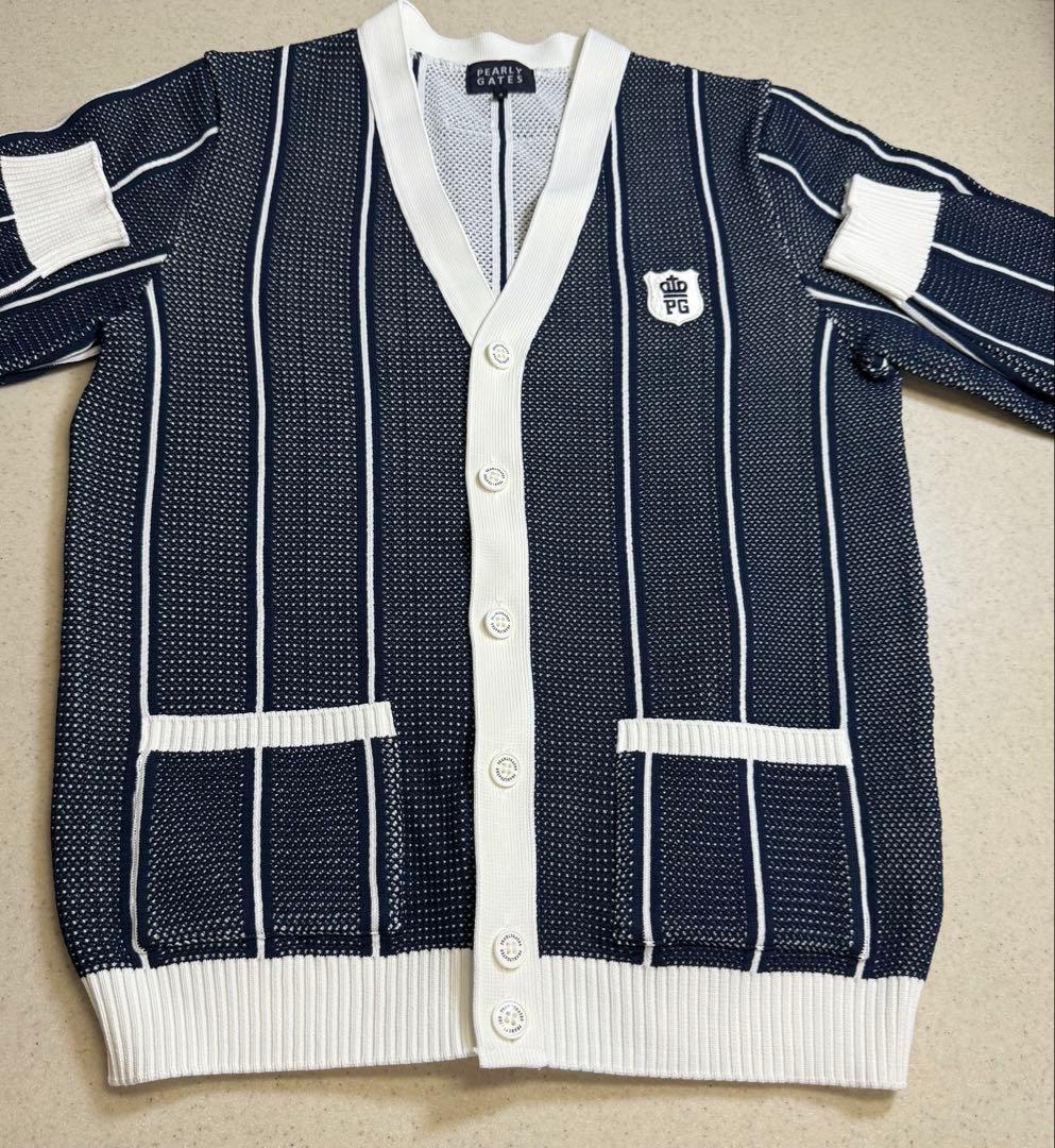 パーリーゲイツ カーディガン ゴルフ ホワイト＆ネイビー 未使用品 Mサイズ 4