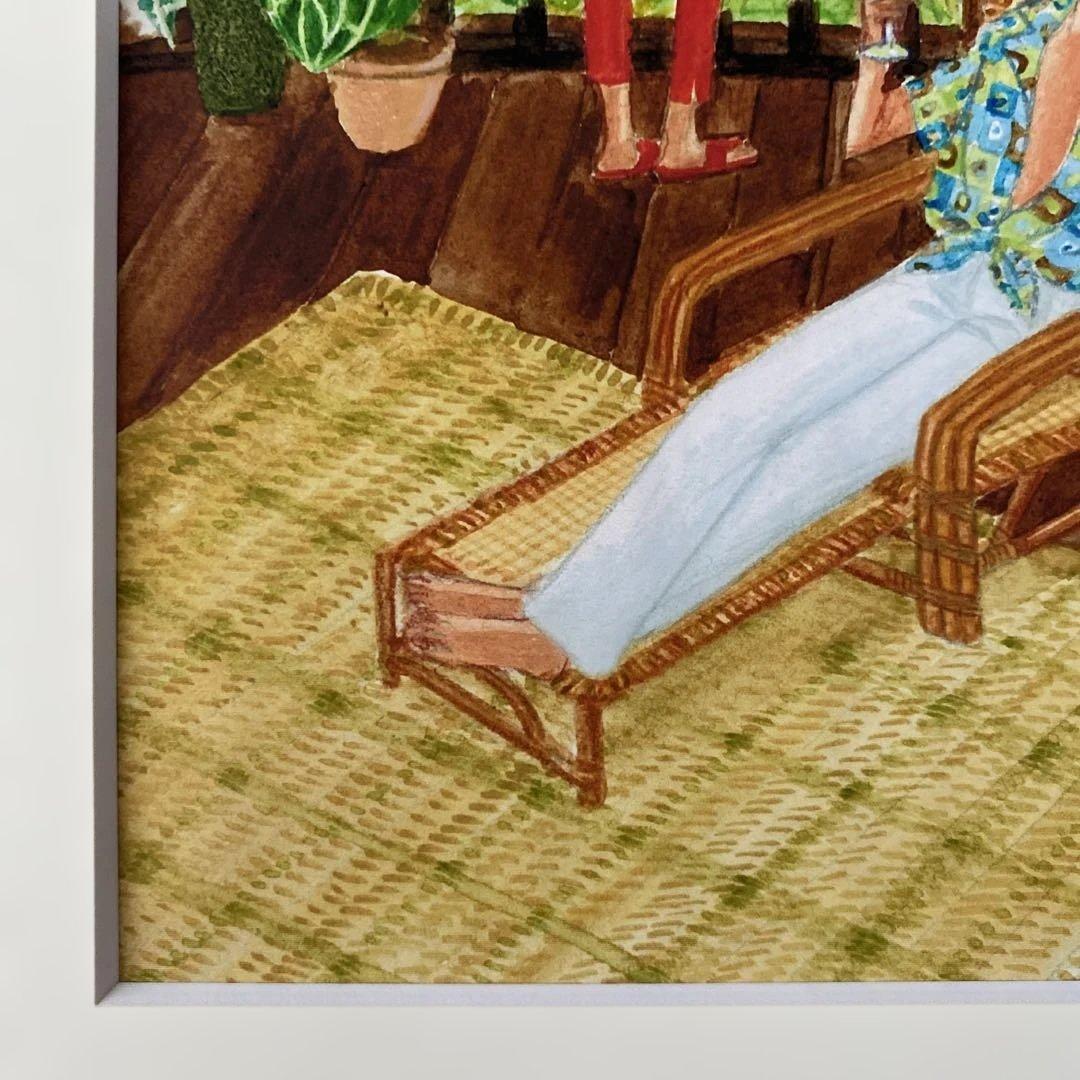 水彩画　夏のインテリア　南国風