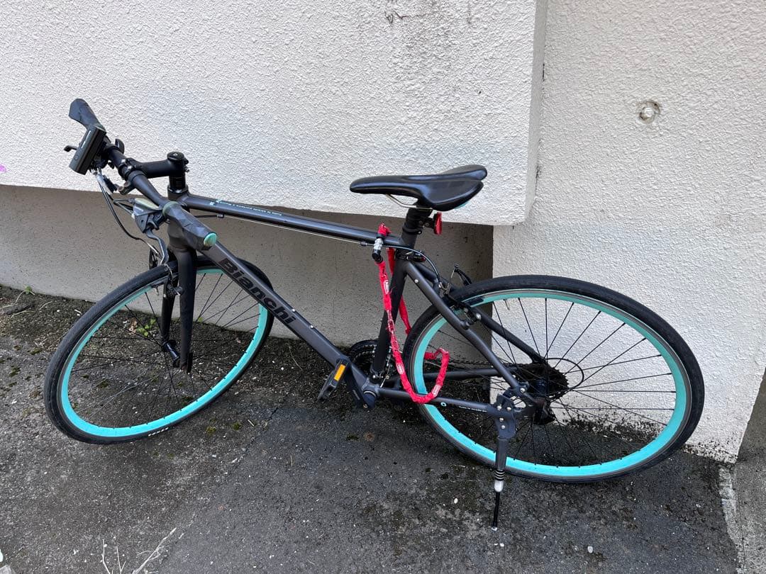 東京引取＊Bianchi クロスバイク グレー/ターコイズ