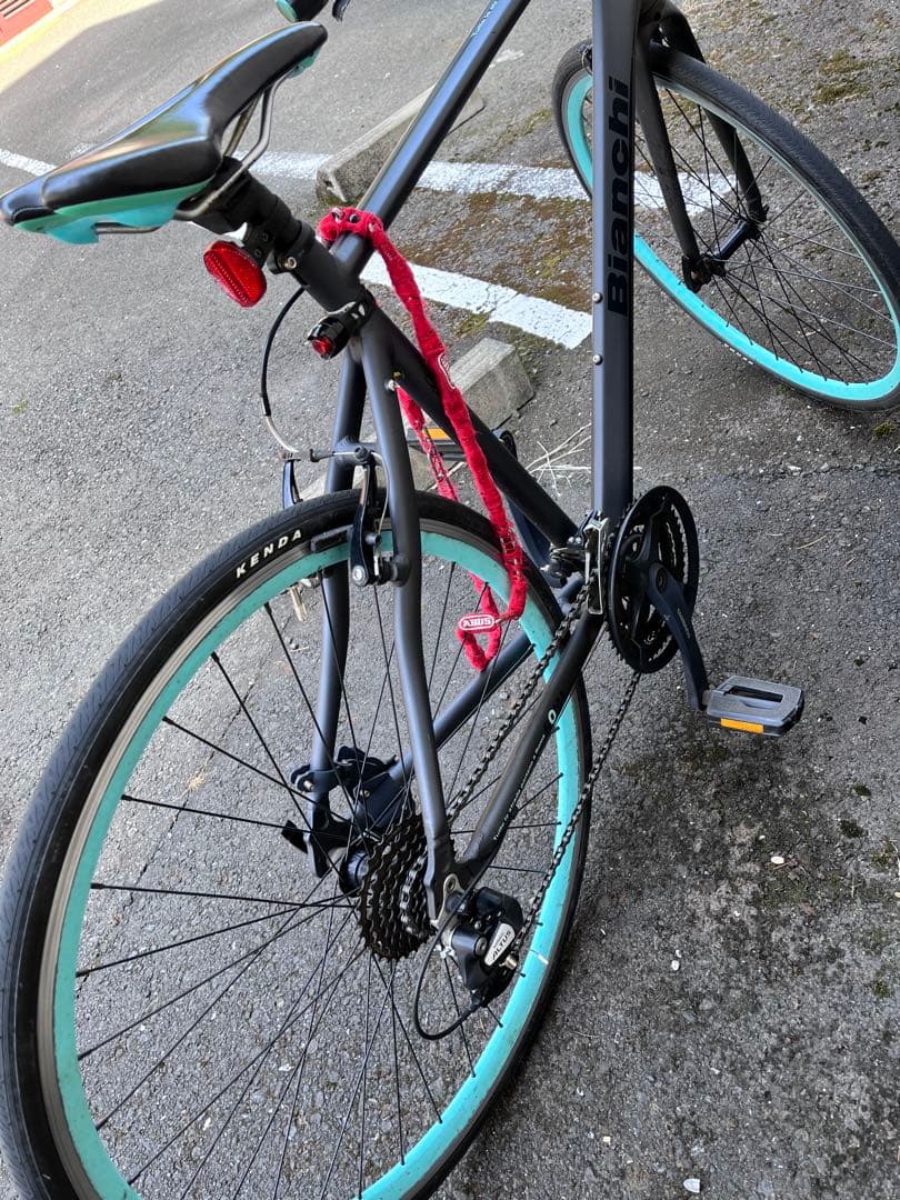 東京引取＊Bianchi クロスバイク グレー/ターコイズ