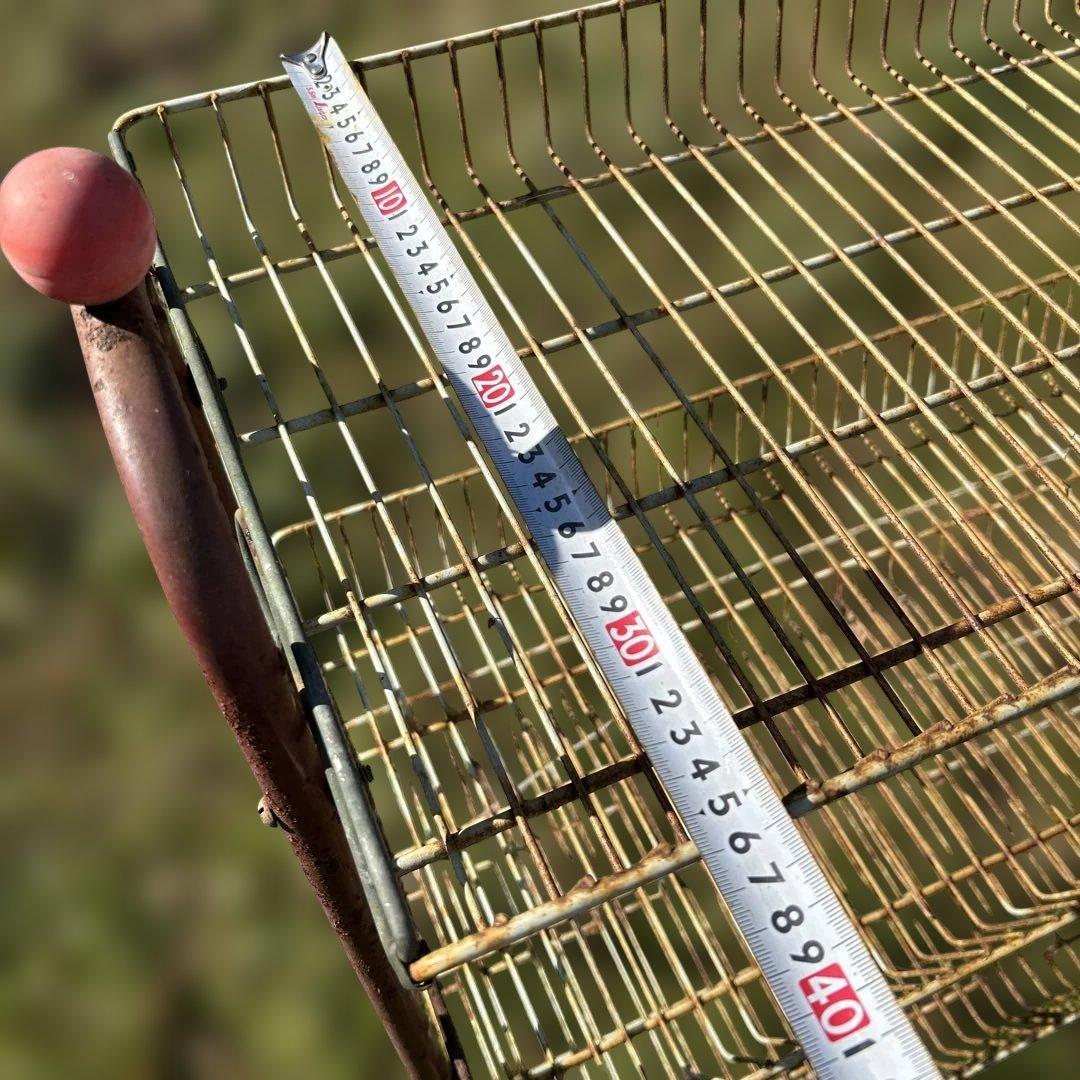 昭和レトロ　アンティーク　シャビー 3段ワイヤーラック 引き取り限定