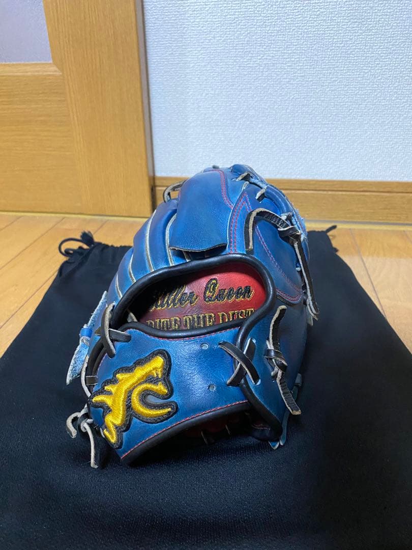 RYU 硬式用 投手 オーダー　グローブ 青　縦閉じ