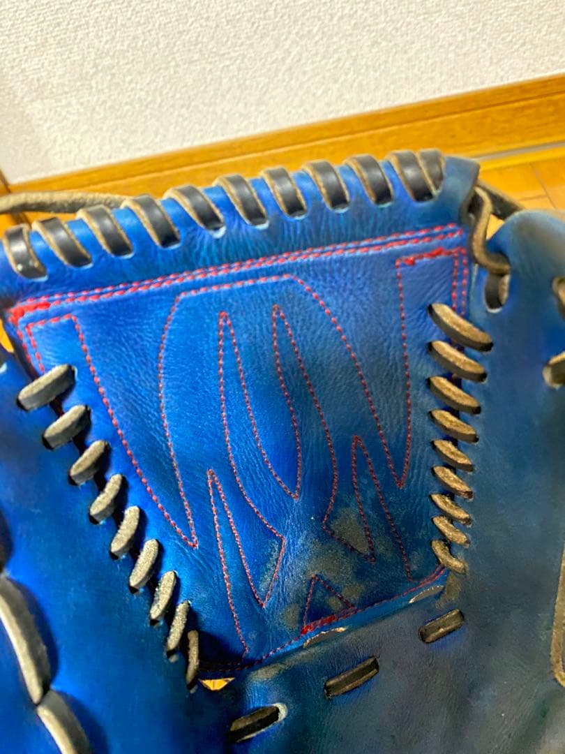 RYU 硬式用 投手 オーダー　グローブ 青　縦閉じ