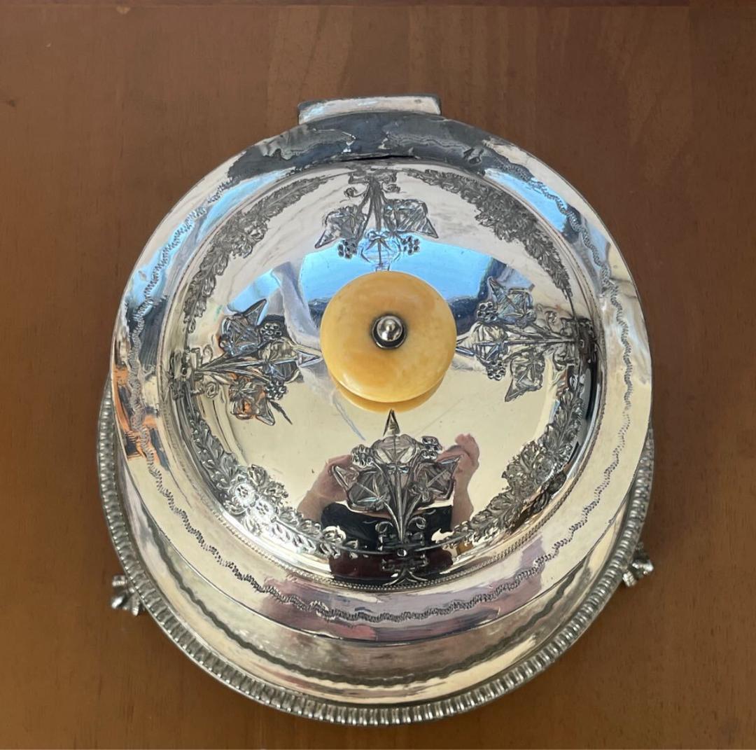 【極レア】英国 シルバー 純メッキ ビスケットバレル ビンテージ