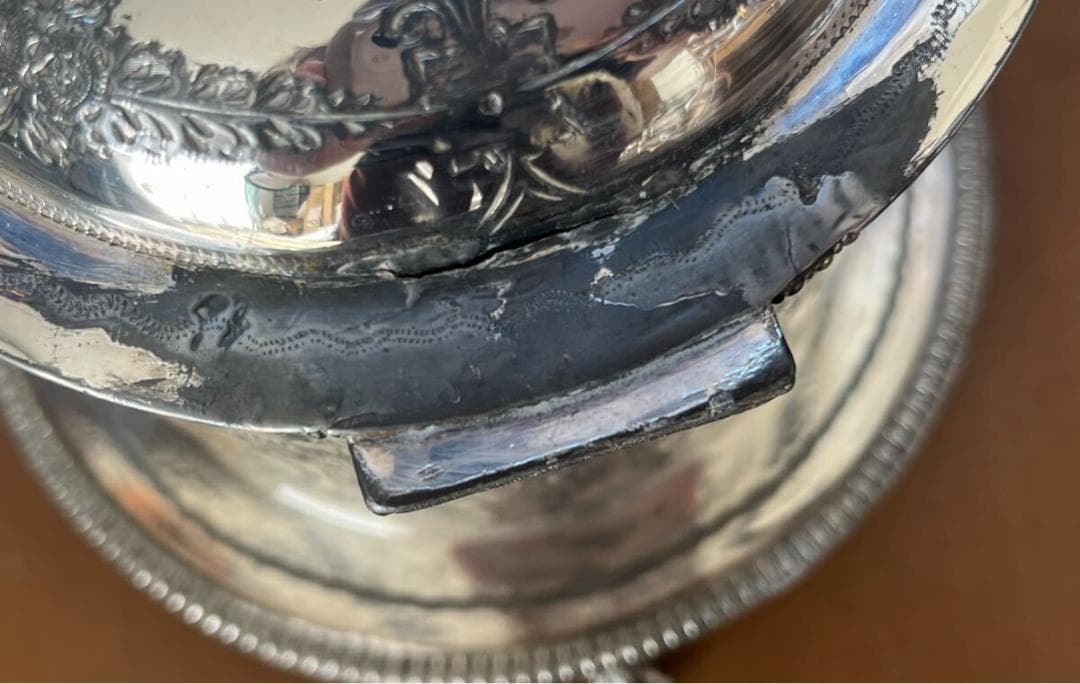 【極レア】英国 シルバー 純メッキ ビスケットバレル ビンテージ