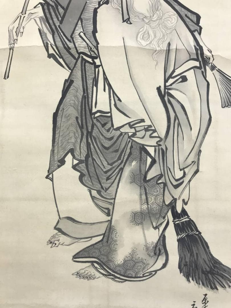 真作/片岡古城/高砂之図/祝掛軸/人物図/掛軸☆宝船☆AE-346