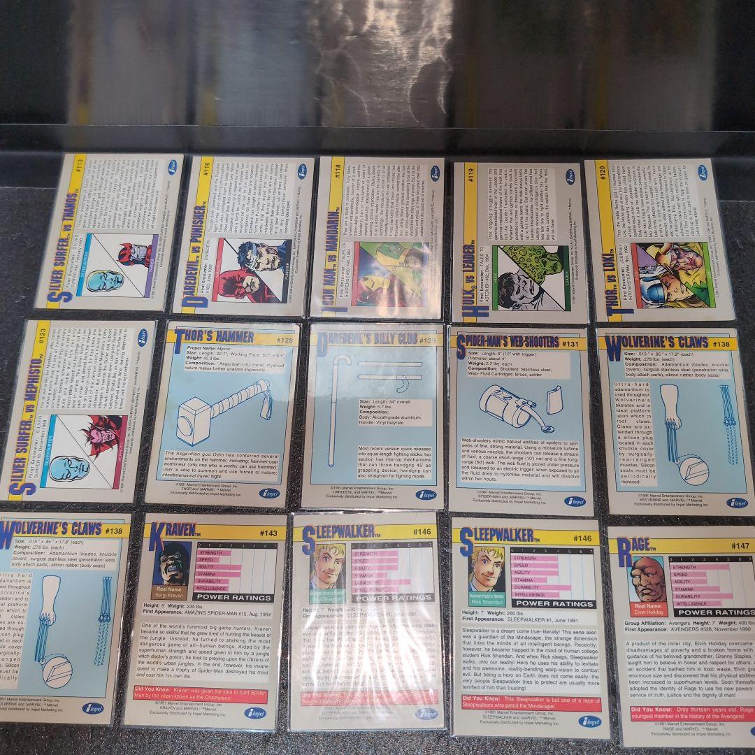 MARVEL 1991 トレーディングカード まとめ メルカリ便